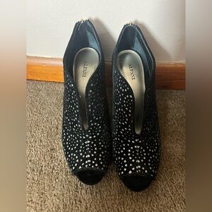 Alfani Black Peep-Toe Heels